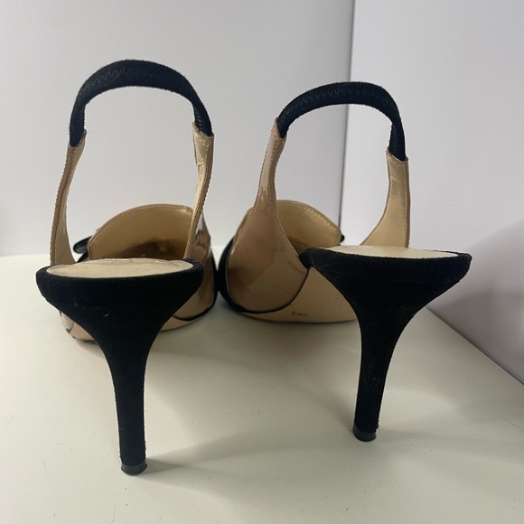 Enzo Angiolini Tan and Black Patent Heels - Picture 3 of 5